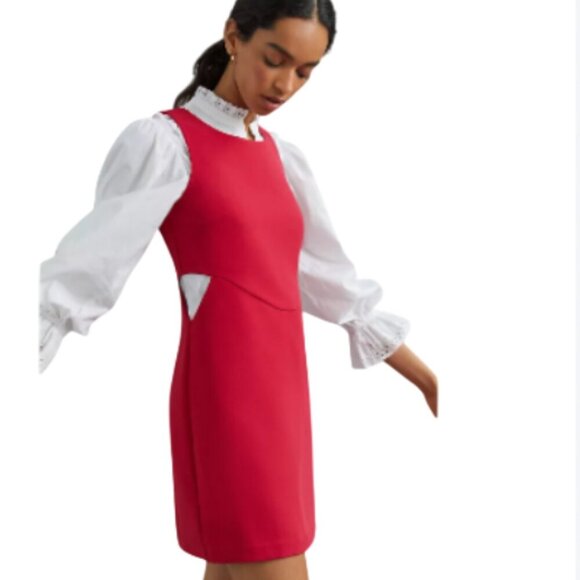 Mare Mare x Anthropologie Red Cut-Out Shift Dress size Medium - Picture 10 of 11